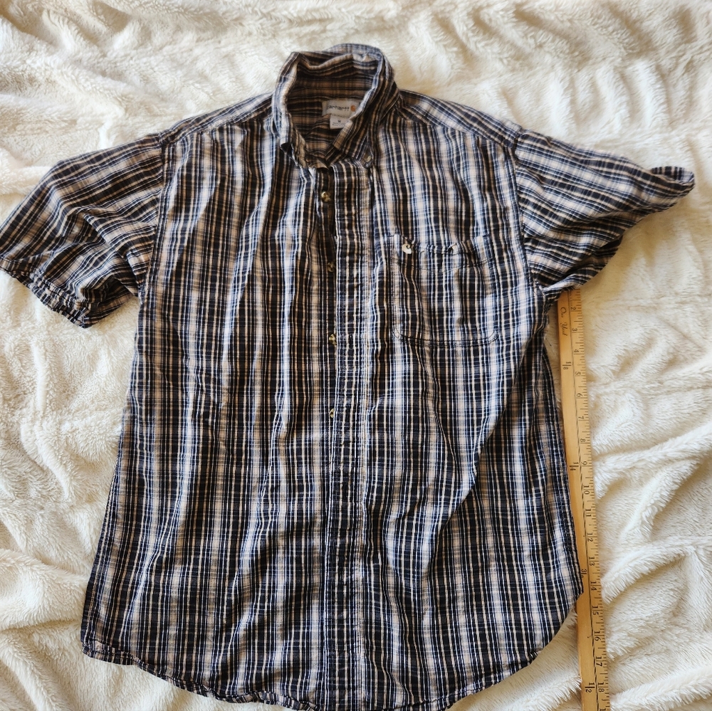 Carhartt Men's Plaid Shirt Medium 100% Cotton